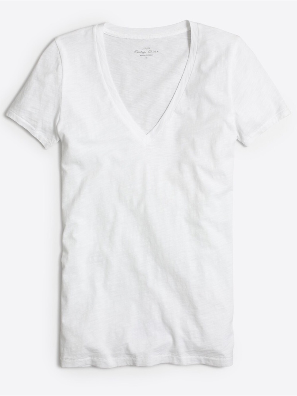 J Crew Vintage Slub Cotton V-Neck Tee Size XS White T-Shirt $34.50 H5967